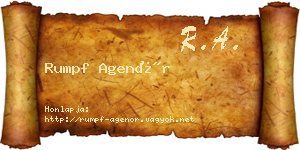 Rumpf Agenór névjegykártya